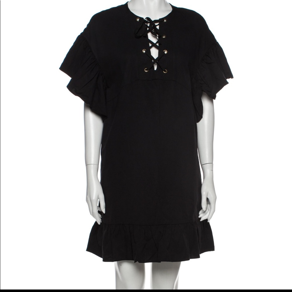 Ulla Johnson Black Mini Ruffled Tassel Dress XS/2 - Picture 3 of 4